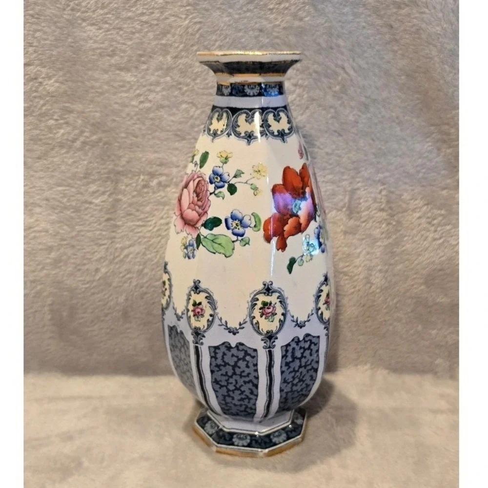 Antique Losol Ware Bedford Vase Keeling & Co England Floral Transferware ArtDeco